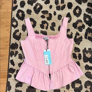 Elegant Pink Peplum Blouse